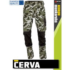   Cerva NEURUM OILGREEN CAMO prémium extra rugalmas SLIMFIT nadrág - munkaruha