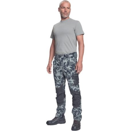 Cerva NEURUM PETROL CAMO prémium extra rugalmas SLIMFIT nadrág - munkaruha