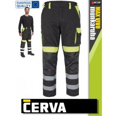   Cerva MAX VIVO BLACKHVY reflex technikai láthatósági munkanadrág - munkaruha