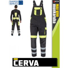   Cerva MAX VIVO BLACKHVY reflex technikai láthatósági kantárosnadrág - munkaruha