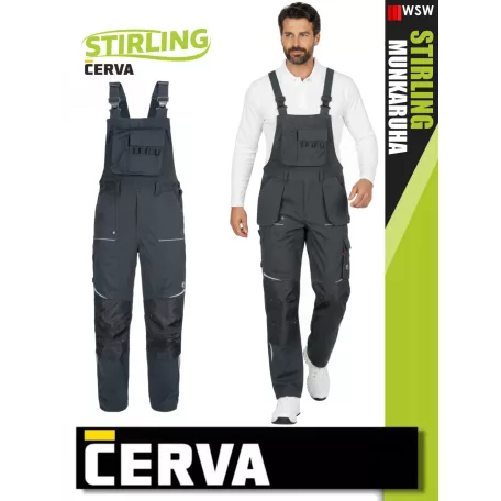 Cerva STIRLING BLACK stretch pamutgazdag technikai kantárosnadrág - munkaruha