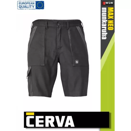 Cerva MAX NEO BLACK pamut technikai rövidnadrág - munkaruha