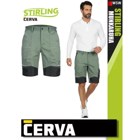 Cerva STIRLING GREEN stretch pamutgazdag technikai rövidnadrág - munkaruha