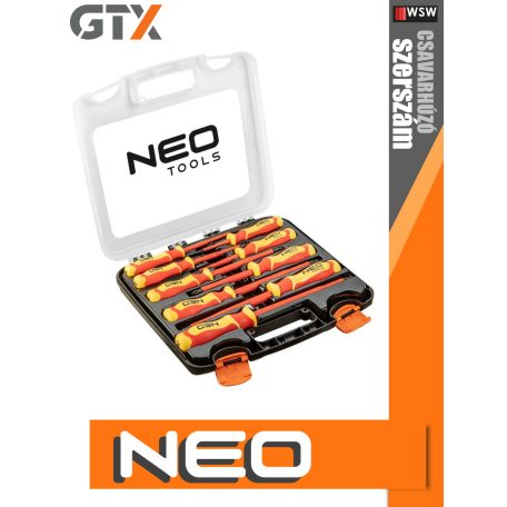 Neo Tools 1000V szigetelt csavarhúzó készlet 9 db-os - szerszám