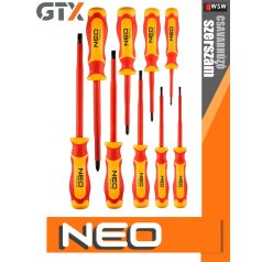 Neo Tools 1000V szigetelt csavarhúzó készlet 9 db-os - szerszám
