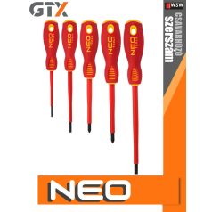 Neo Tools 1000V szigetelt csavarhúzó készlet 5 db-os - szerszám