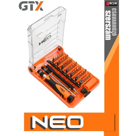 Neo Tools műszerész csavarhúzó készlet 45 db-os - szerszám