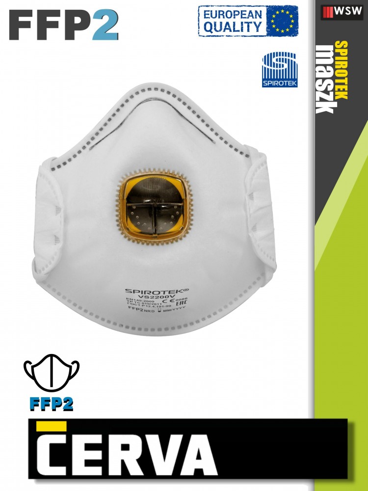 Cerva SPIROTEK VS2200V FFP2 NR D FFP2 szelepes félálarc - po