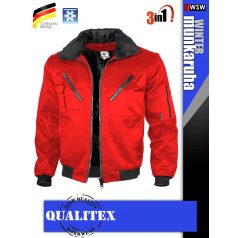   Qualitex PILOT RED 3in1 prémium bomber téli kabát - munkaruha