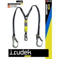   Irudek 383 energiaelnyelő automata acél csatlakozóval rugalmas Y hevederszallagal 155/200 cm - egyéni védőeszköz zuhanásgátlás 