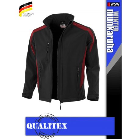 Qualitex PILOT BLACKRED softshell prémium kabát - munkaruha
