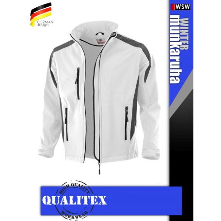 Qualitex PILOT WHITEGREY softshell prémium kabát - munkaruha