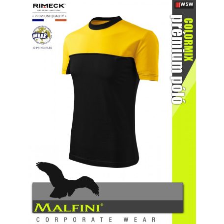 Malfini COLORMIX BLACKYELLOW prémium pamut póló - munkaruha