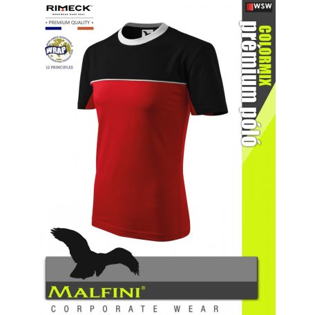 Malfini COLORMIX REDBLACK prémium pamut póló - munkaruha