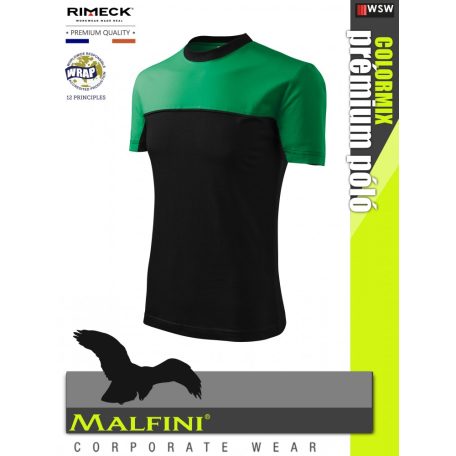 Malfini COLORMIX BLACKGREEN prémium pamut póló - munkaruha