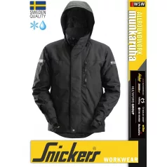   Snickers ALLROUNDWORK BLACK bélelt technikai 100% vízálló télikabát - munkaruha
