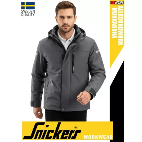 Snickers ALLROUNDWORK STONEGREY bélelt technikai 100% vízálló télikabát - munkaruha