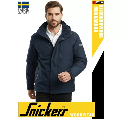 Snickers ALLROUNDWORK NAVY bélelt technikai 100% vízálló télikabát - munkaruha