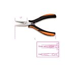 Elektronikai félkerekcsőrű fogó, hosszított kivitel, recézett bimateriális szár_1177BM_Z