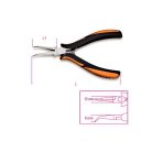 Elektronikai hajlított félkerekcsőrű fogó, hosszított kivitel, polírozott bimateriális szár_1178BM_P