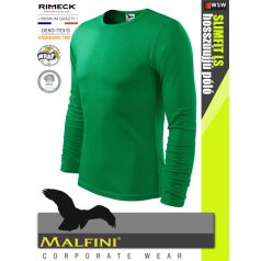   Malfini SLIMFIT KELLYGREEN 100% pamut prémium férfi hosszúujjú póló 160 g/m2 - munkaruha