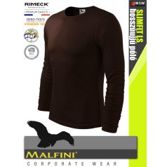   Malfini SLIMFIT COFFEE 100% pamut prémium férfi hosszúujjú póló 160 g/m2 - munkaruha