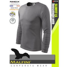   Malfini SLIMFIT STEELGREY 100% pamut prémium férfi hosszúujjú póló 160 g/m2 - munkaruha