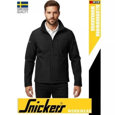 Snickers ALLROUNDWORK BLACK technikai polárbélésű softshell kabát - munkaruha