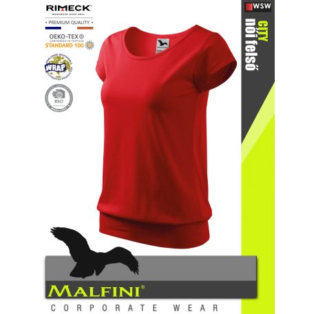 Malfini CITY RED 100% pamut prémium női póló 150 g/m2 - munkaruha