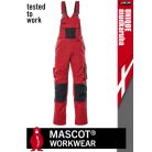 Mascot UNIQUE RED technikai kopásálló kantáros nadrág - munkaruha