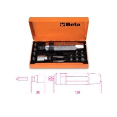 Ütvecsavarhúzó készlet 14 betéttel és betéttartóval fémdobozban_1295_C14