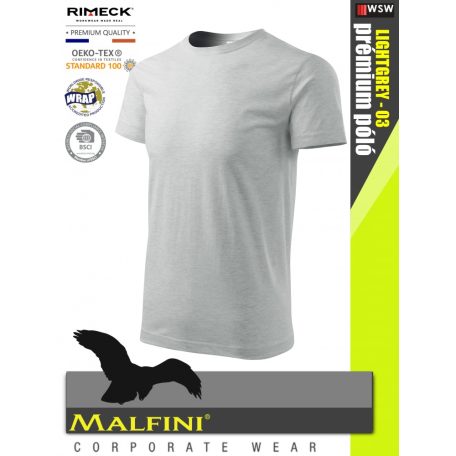 Malfini BASIC LIGHTGREY 100% pamut prémium póló 160 g/m2 - munkaruha