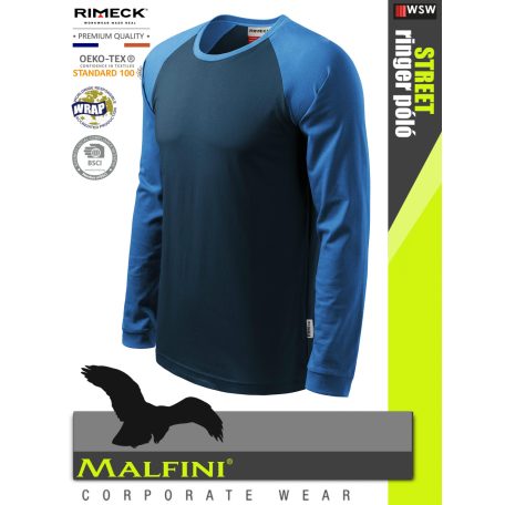 Malfini STREET NAVY 100% pamut prémium férfi hosszúujjú póló 180 g/m2 - munkaruha