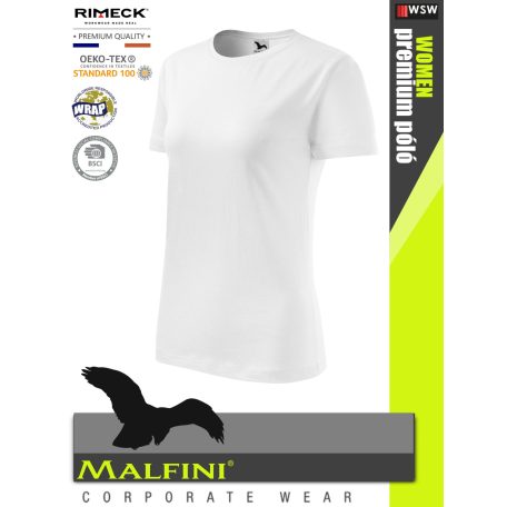 Malfini CLASSIC WHITE 100% pamut prémium női póló 150 g/m2 - munkaruha