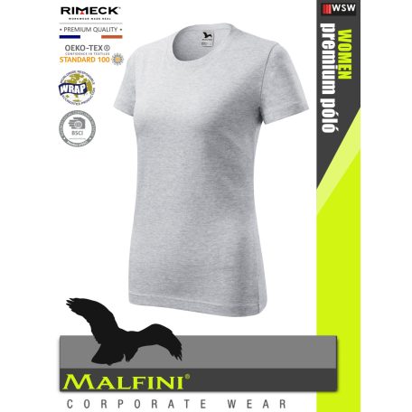 Malfini CLASSIC LIGHTGREY 100% pamut prémium női póló 150 g/m2 - munkaruha