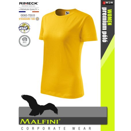 Malfini CLASSIC YELLOW 100% pamut prémium női póló 150 g/m2 - munkaruha