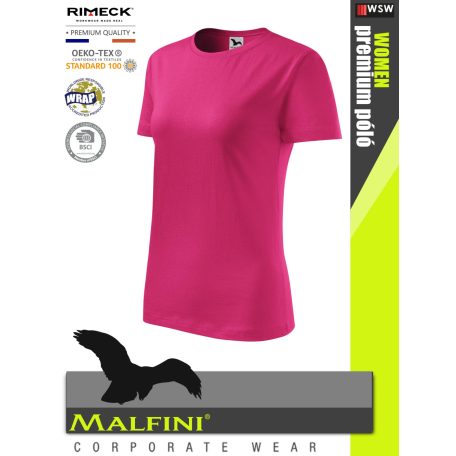 Malfini CLASSIC MAGENTA 100% pamut prémium női póló 150 g/m2 - munkaruha
