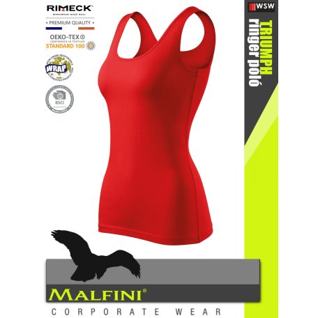 Malfini TRIUMPH RED pamut női pántos felső 180 g/m2 - munkaruha
