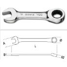 12 részes egyenes, rövid csillag-villáskulcs-készlet racsnival egységcsomagban_142C_A12