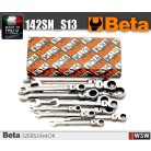 Csuklós racsnis csillag-villáskulcs készlet_142SN_S13