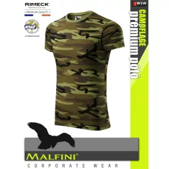   Malfini CAMOFLAGE GREEN rövidujjú prémium pamut póló - munkaruha