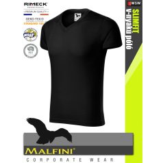   Malfini SLIMFIT BLACK 100% pamut prémium férfi v-nyakú póló 180 g/m2 - munkaruha
