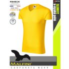 Malfini SLIMFIT YELLOW 100% pamut prémium férfi v-nyakú póló 180 g/m2 - munkaruha