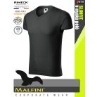Malfini SLIMFIT EBONYGREY 100% pamut prémium férfi v-nyakú póló 180 g/m2 - munkaruha