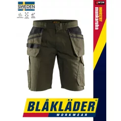   Blåkläder INDUSTRY DARKOLIVE technikai stretch ripstop oldalzsebes rugalmas rövidnadrág - Blaklader munkaruha