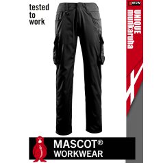   Mascot UNIQUE BLACK technikai széles zsebes kopásálló deréknadrág - munkaruha