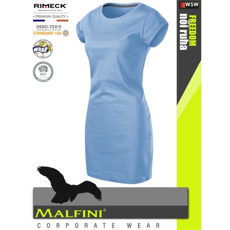 Malfini FREEDOM SKYBLUE 100% pamut prémium női ruha 180 g/m2