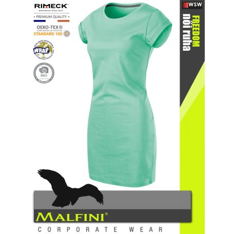Malfini FREEDOM MINT 100% pamut prémium női ruha 180 g/m2