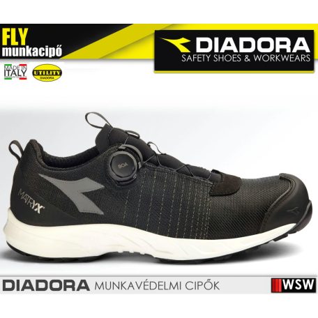 Diadora FLY LITEBASE MATRYX BLACK S3L technikai fémmentes munkabakancs - munkacipő