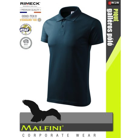 Malfini SINGLE JERSEY NAVY 100% pamut prémium póló 180 g/m2 - munkaruha